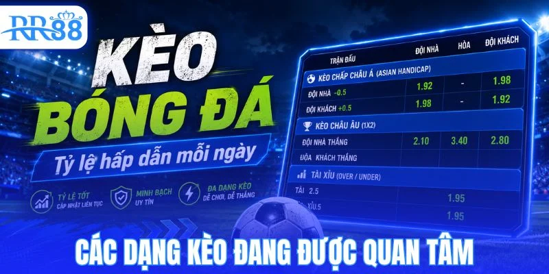 Những loại kèo bóng đá tối nay được quan tâm nhiều